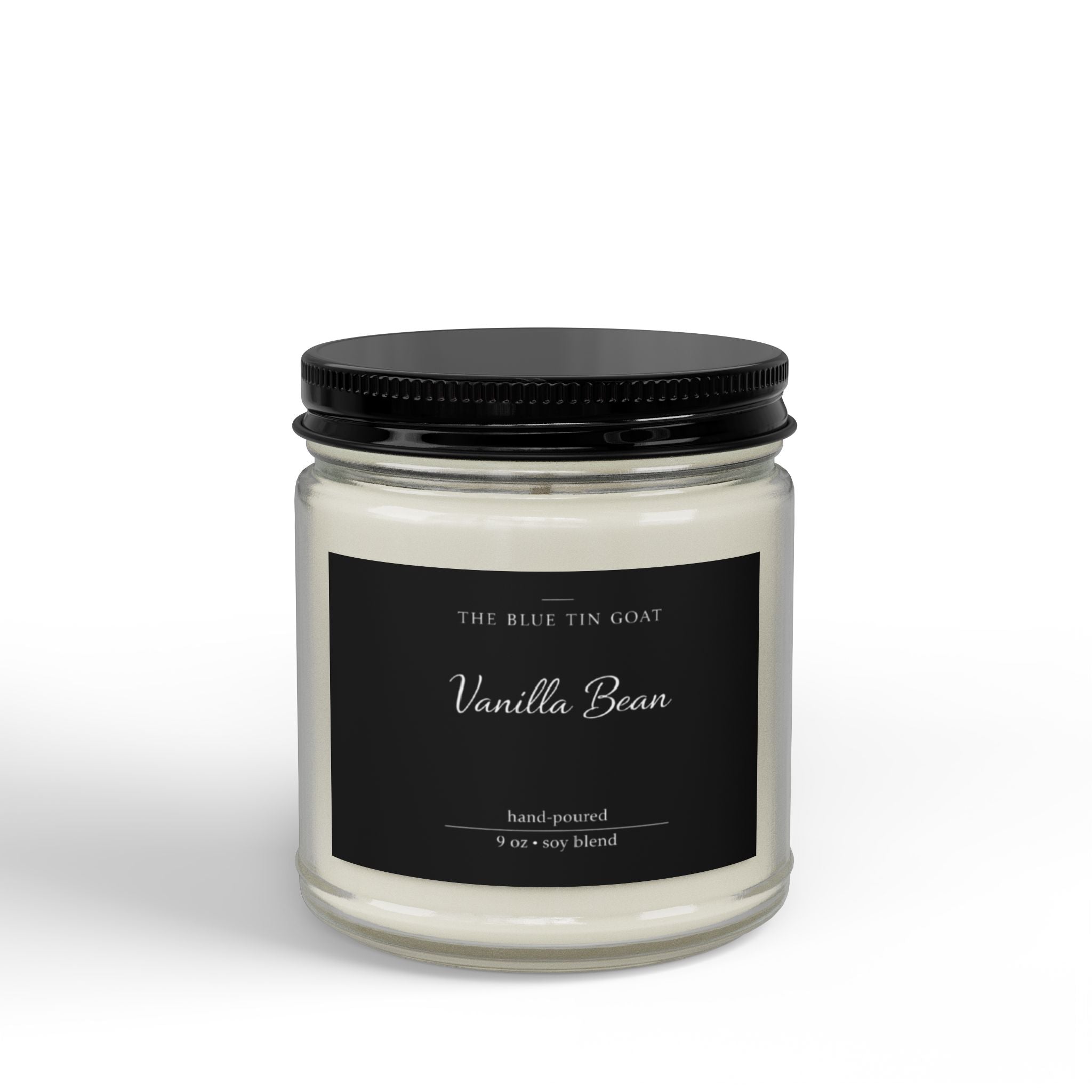 Fireside collection Vanilla Bean soy candle Amber Jar with black lid 9oz