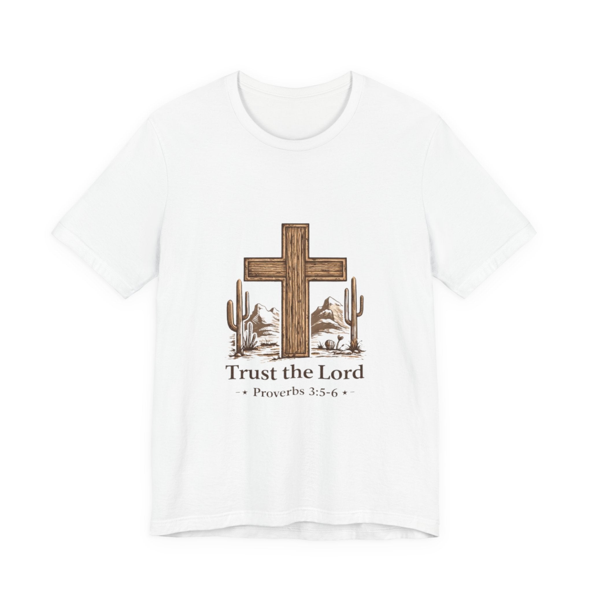 Trust the Lord Tee — Rustic Cross & Desert Scene (Proverbs 3:5-6)