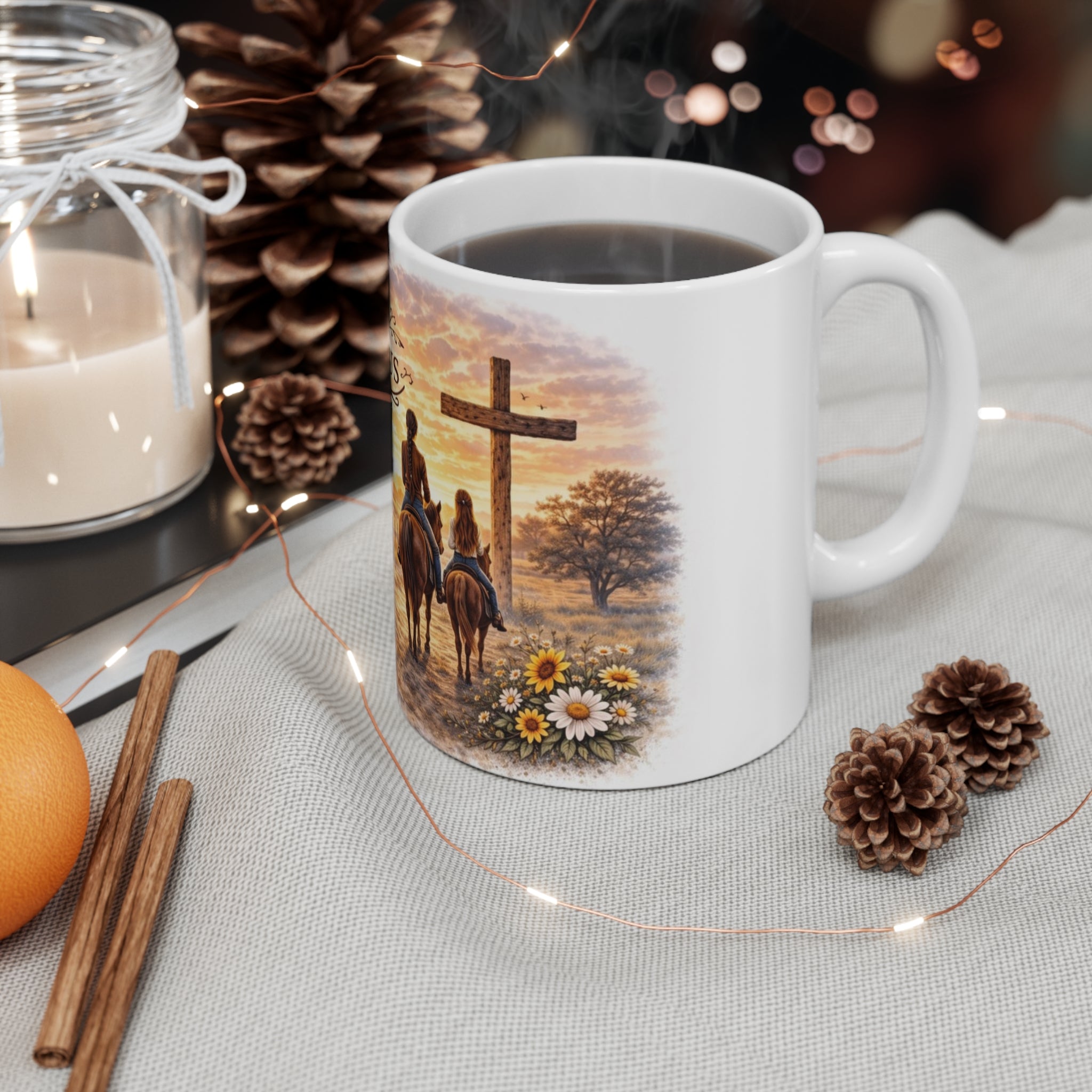 Love Like Jesus Mug - Christian Cowboy Sunrise 11oz Coffee Cup