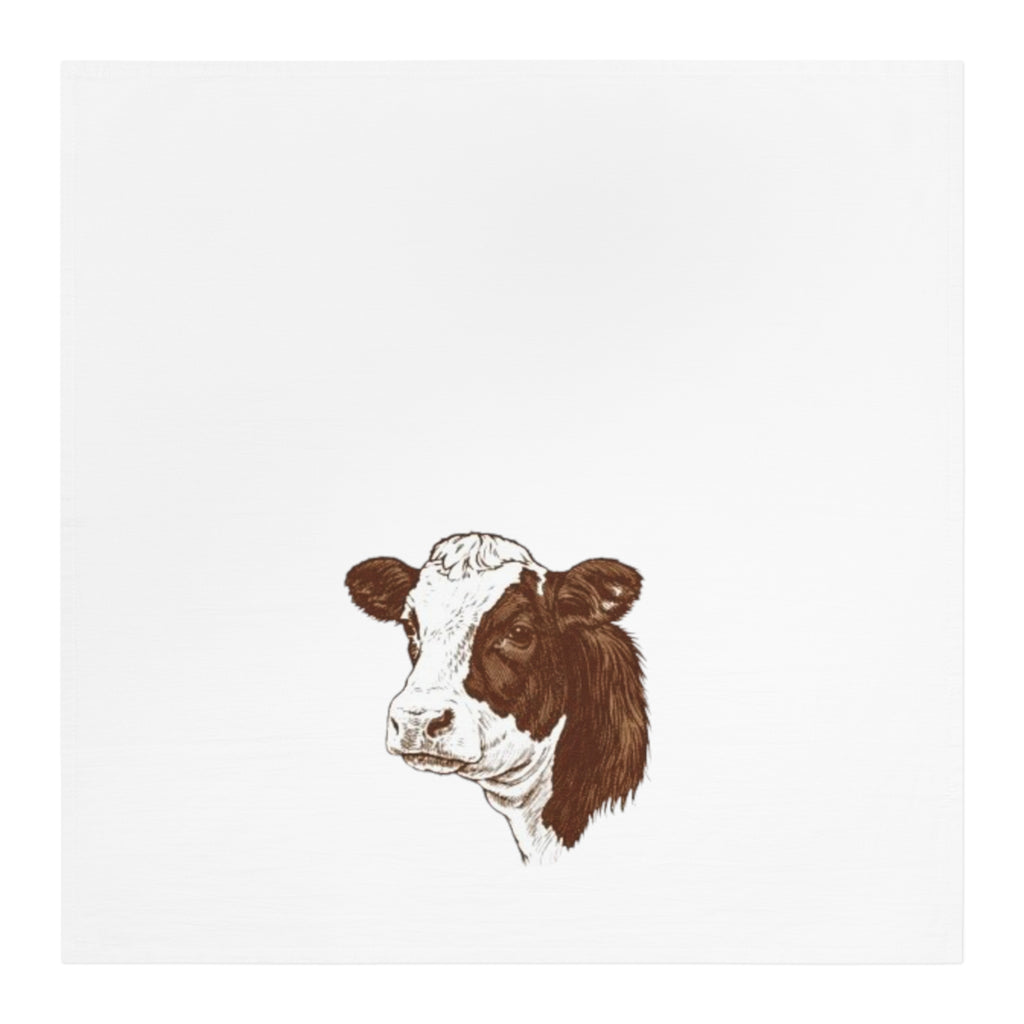 Cow Head Tea Towel — Rustic Farmhouse Kitchen Linen
