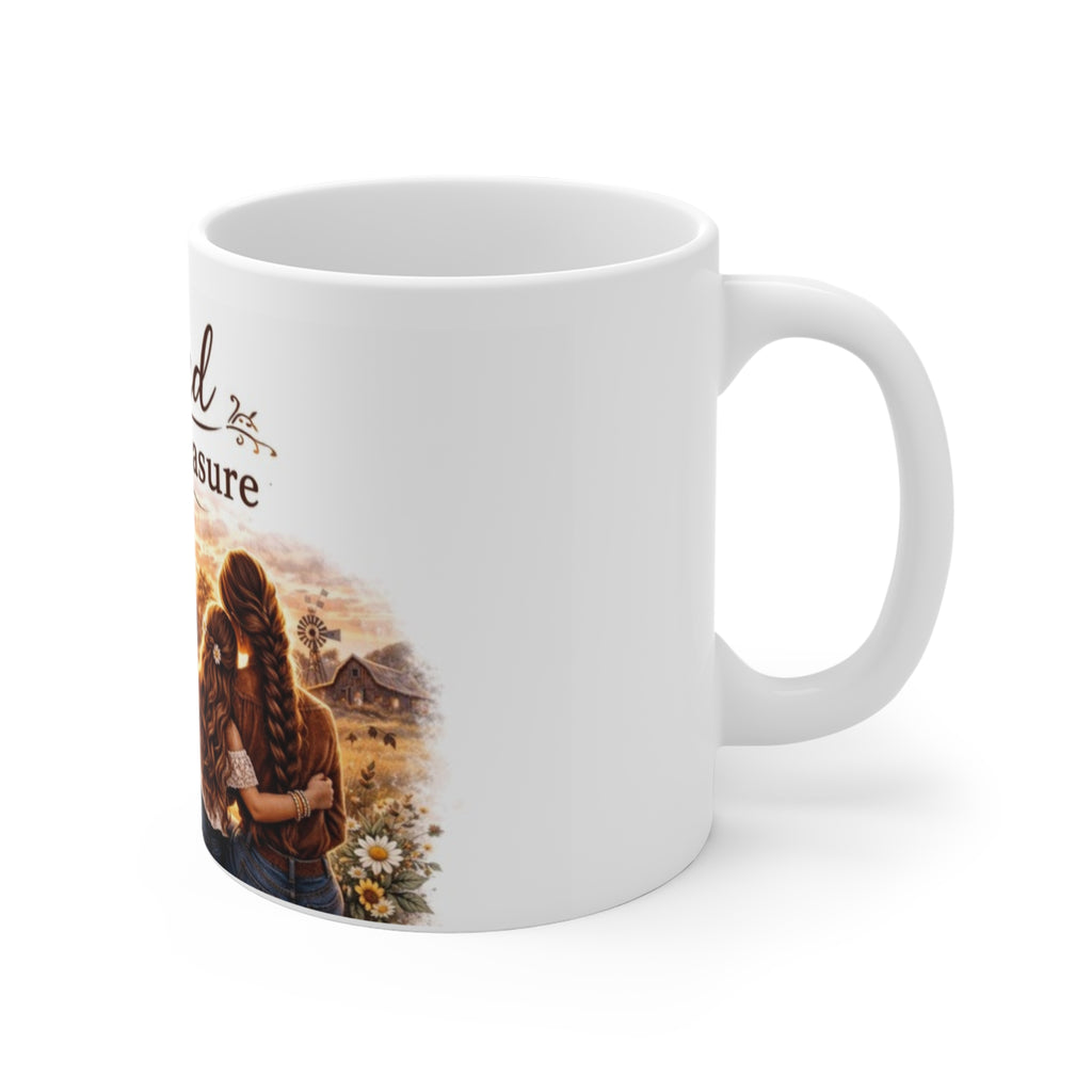 Blessed Beyond Measure Farmhouse Mug – 11oz Cow & Sunrise Coffee Cup