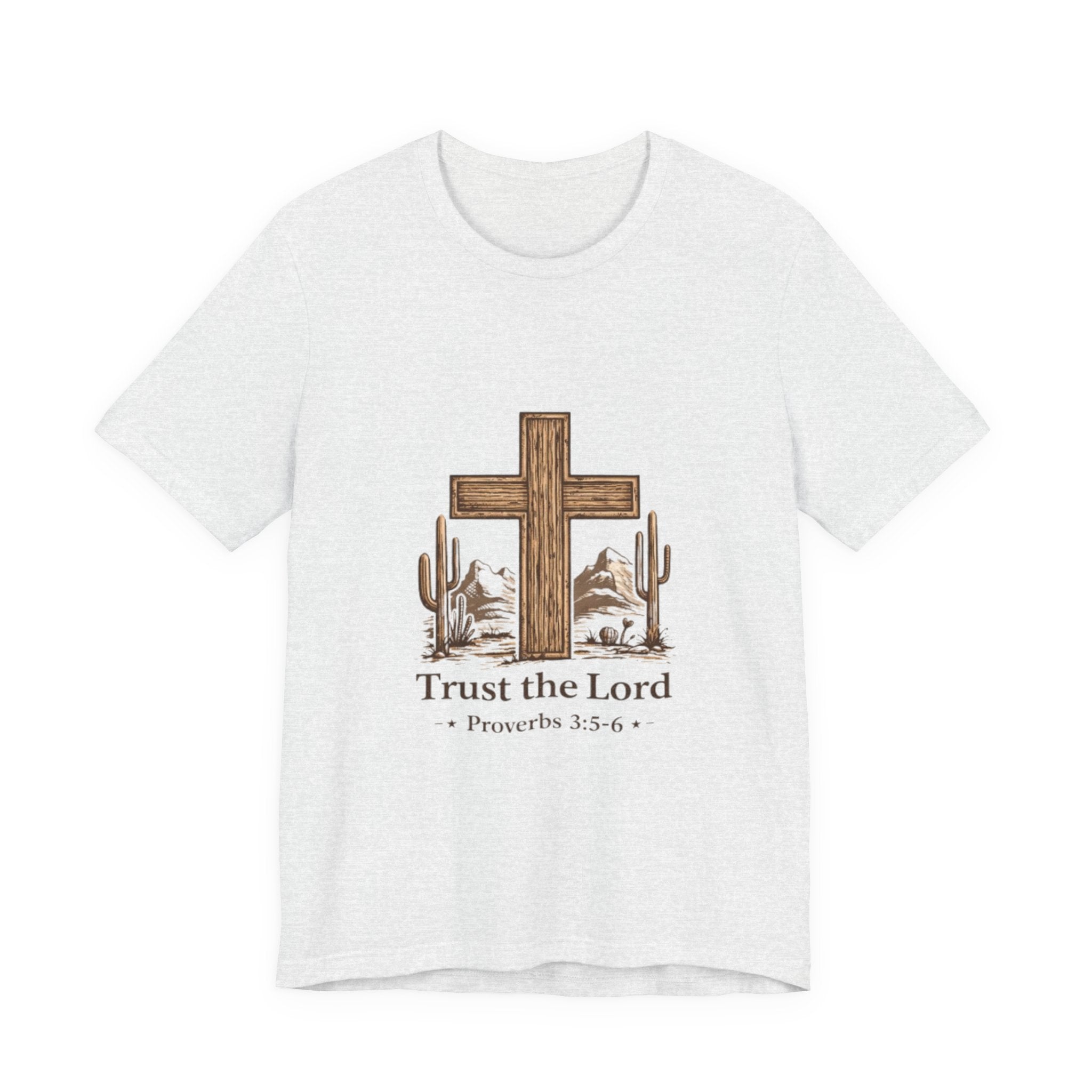 Trust the Lord Tee — Rustic Cross & Desert Scene (Proverbs 3:5-6)