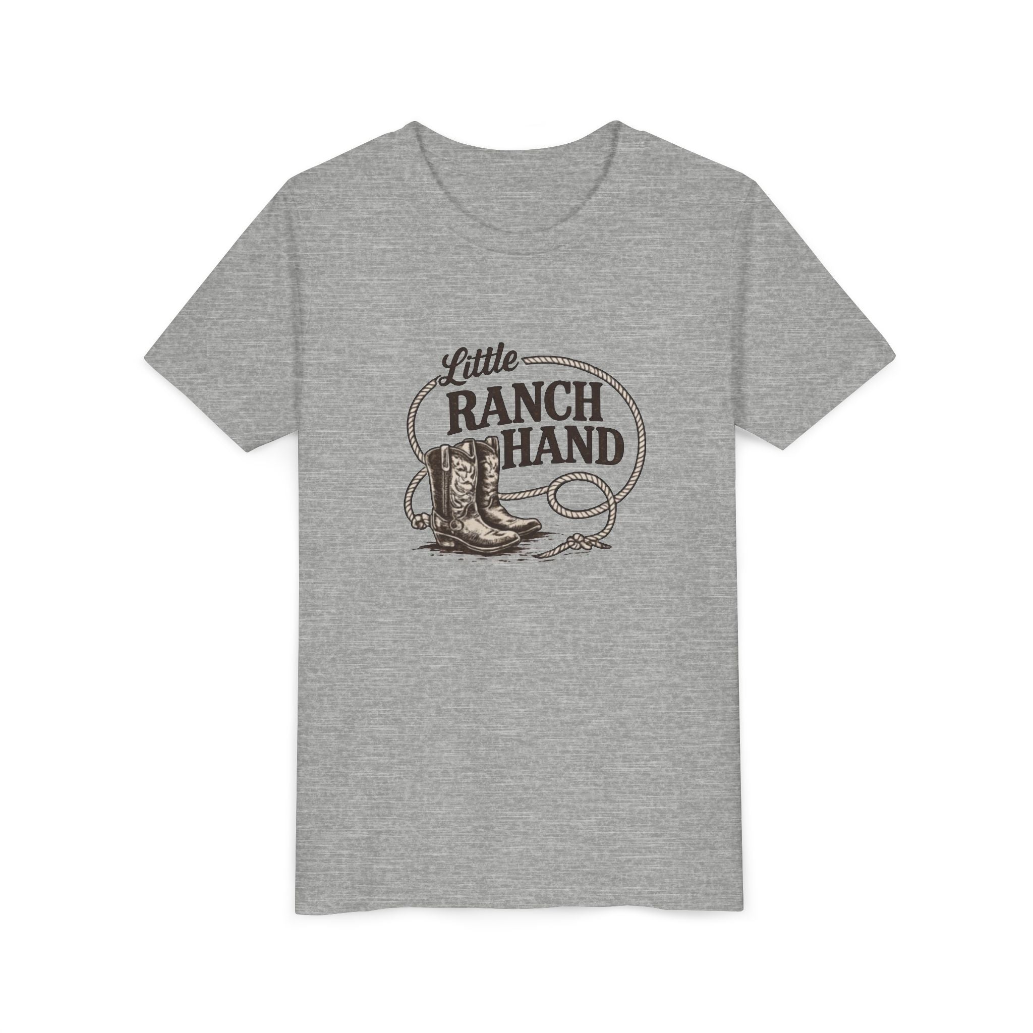 Youth Tee — "Little Ranch Hand" Cowboy Boots & Lasso Kids Shirt