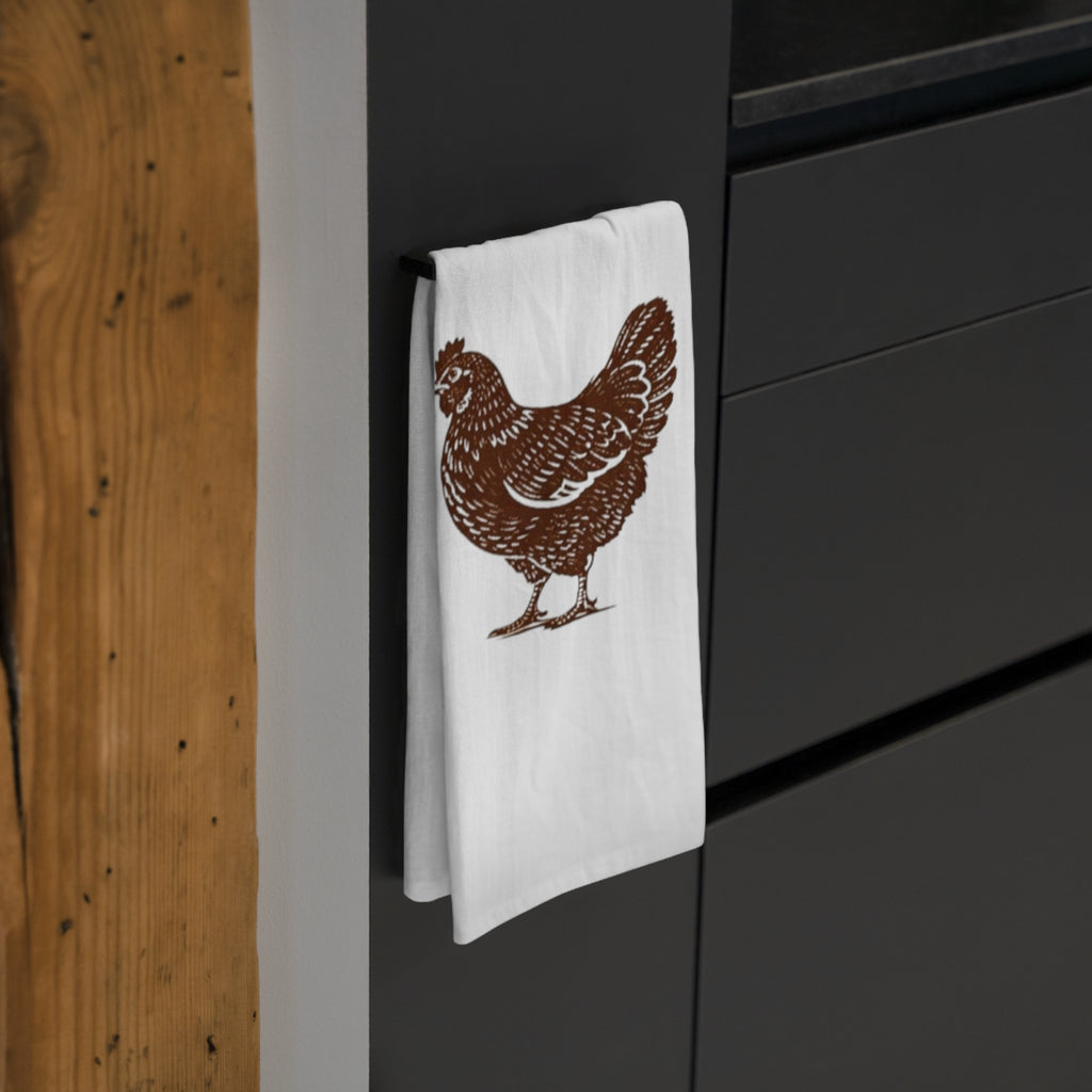 Chicken Kitchen Tea Towel - Rustic Hen Dish Towel Farmhouse Decor