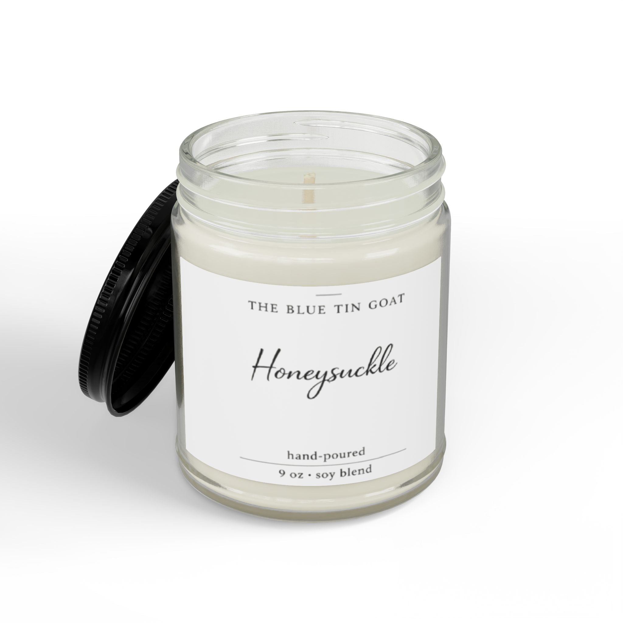 Honeysuckle Soy Candle — Amber Jar with Black Lid (4 oz & 9 oz)