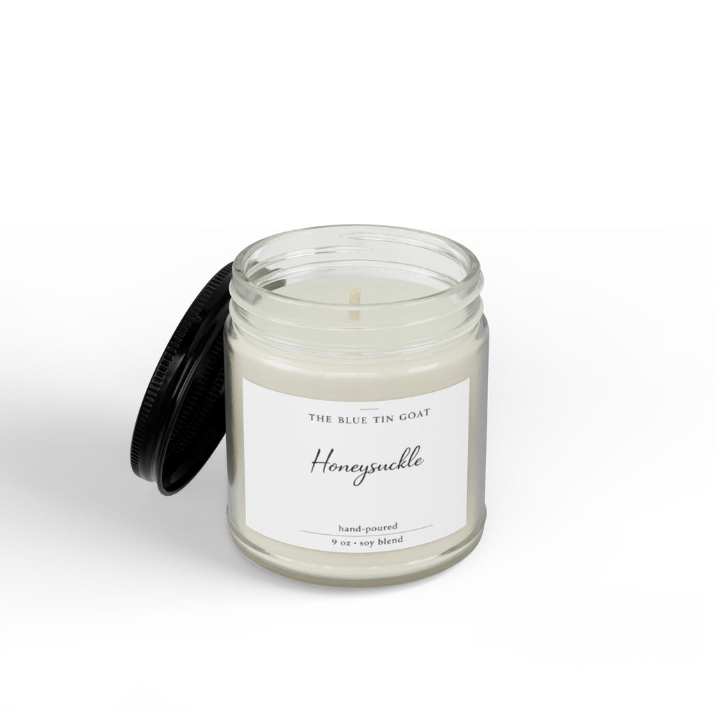 Honeysuckle Soy Candle — Amber Jar with Black Lid (4 oz & 9 oz)
