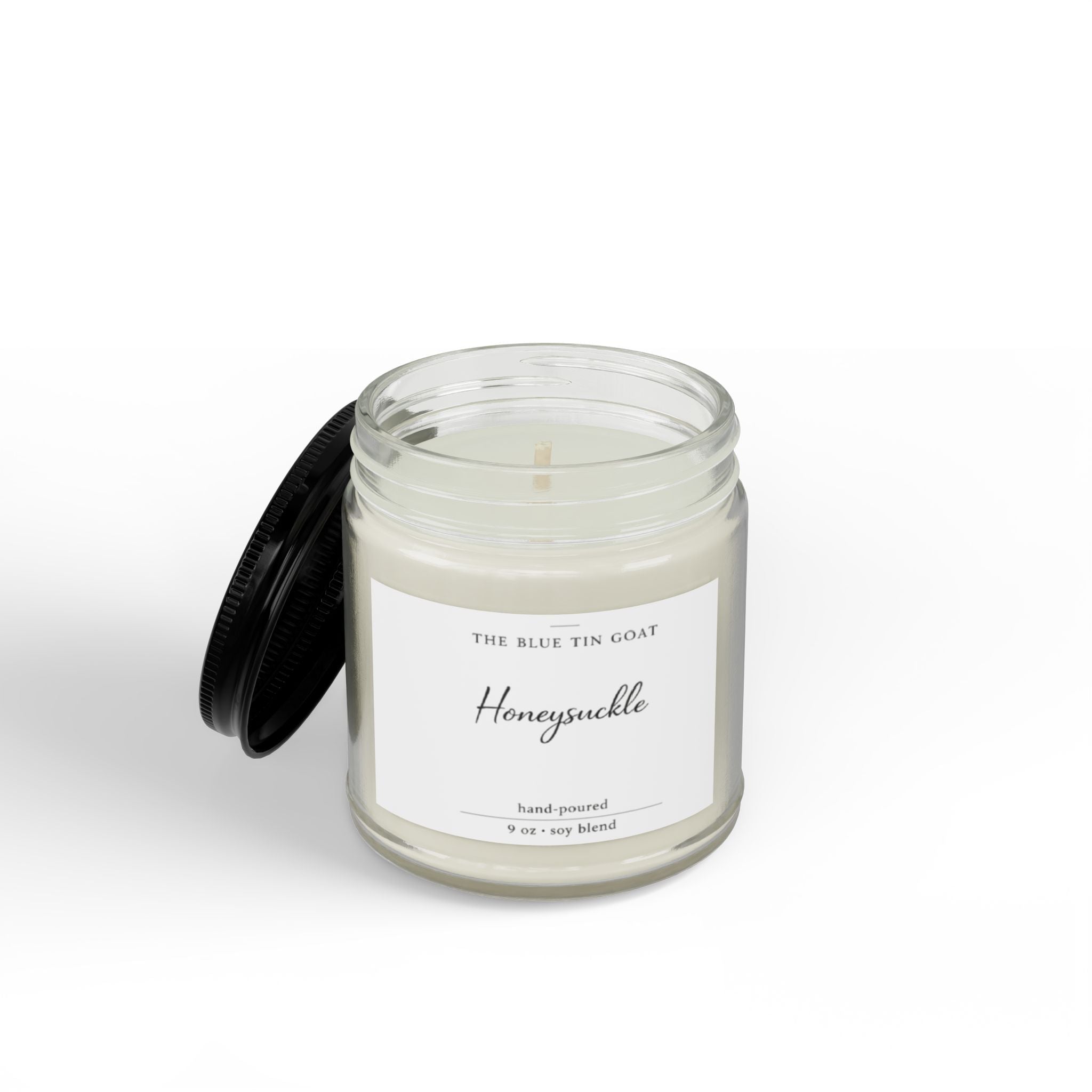 Honeysuckle Soy Candle — Amber Jar with Black Lid (4 oz & 9 oz)