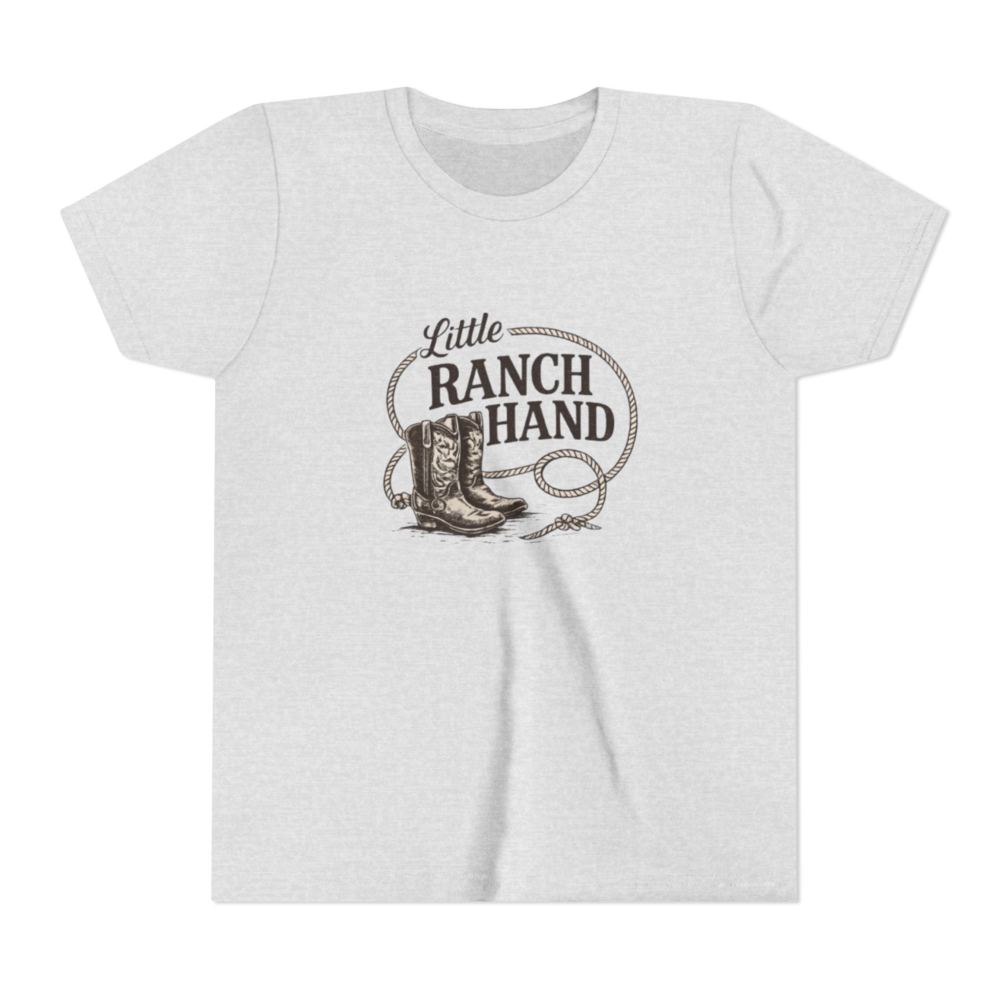 Youth Tee — "Little Ranch Hand" Cowboy Boots & Lasso Kids Shirt