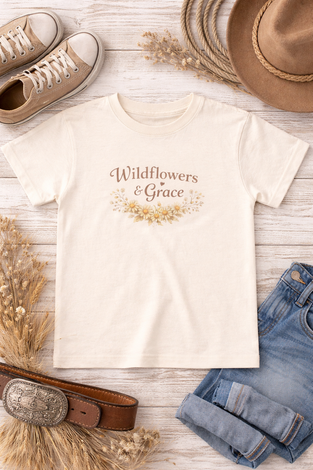 Youth Tee - "Wildflowers & Grace" Floral Kids T-Shirt