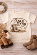 Little Ranch Hand Toddler T-Shirt - Cowboy Boots & Lasso Kids Tee