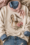 Floral Goat Crewneck Sweatshirt