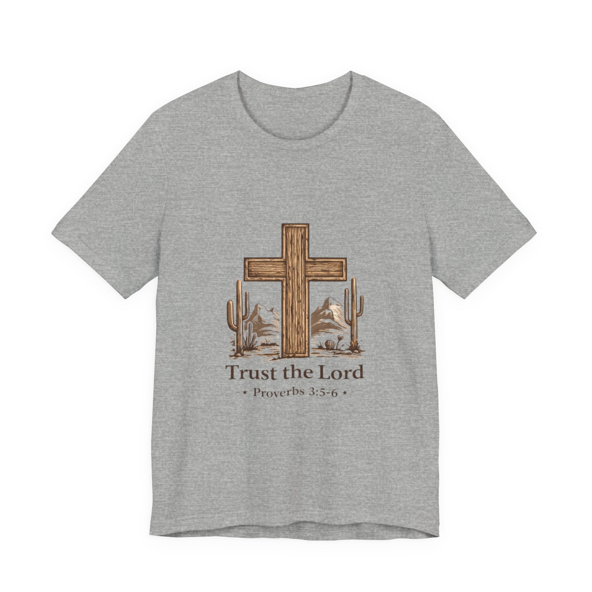Trust the Lord Tee — Rustic Cross & Desert Scene (Proverbs 3:5-6)