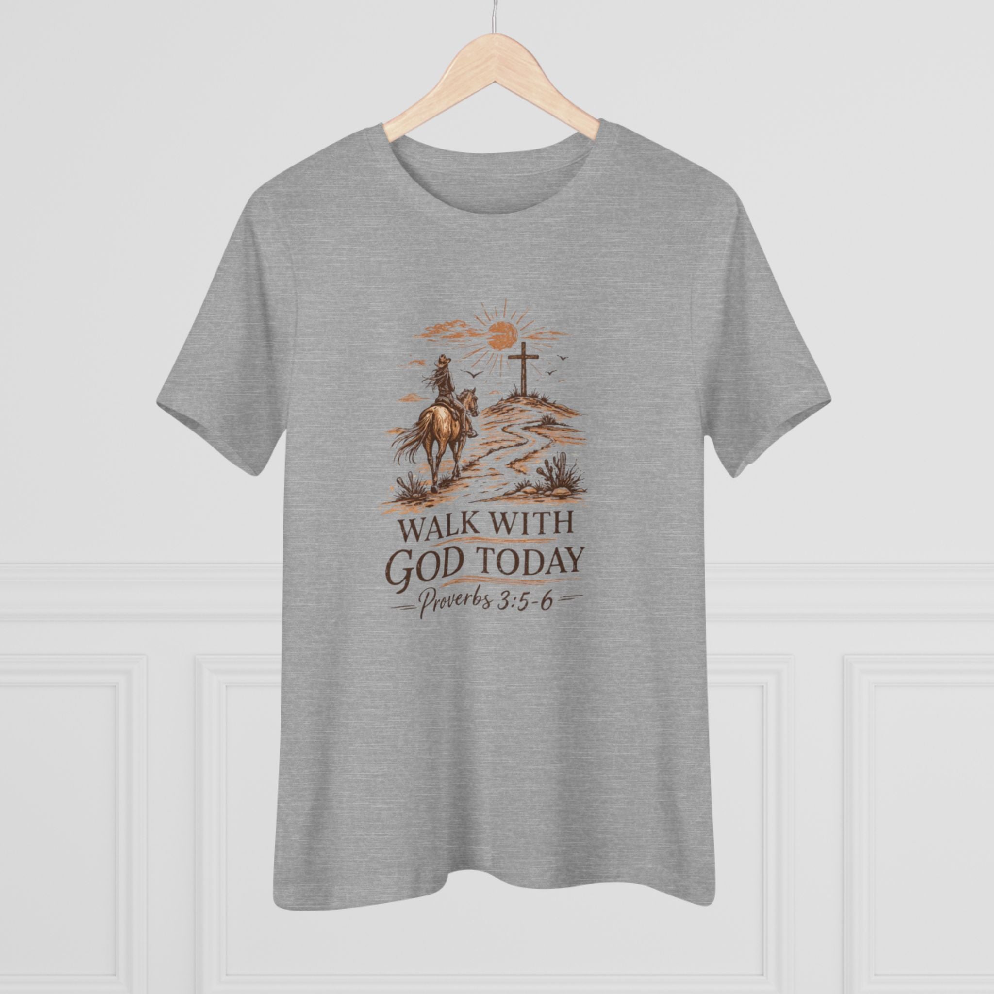 Walk With God Today Tee — Women's Christian Cotton T-Shirt (Proverbs 3:5-6)