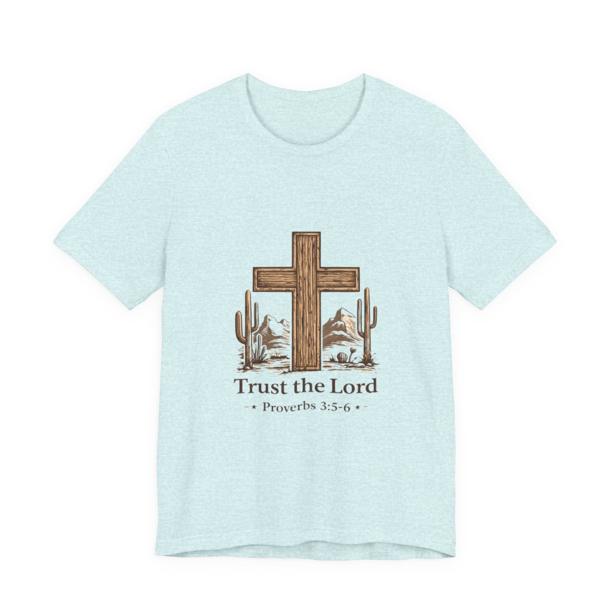 Trust the Lord Tee — Rustic Cross & Desert Scene (Proverbs 3:5-6)