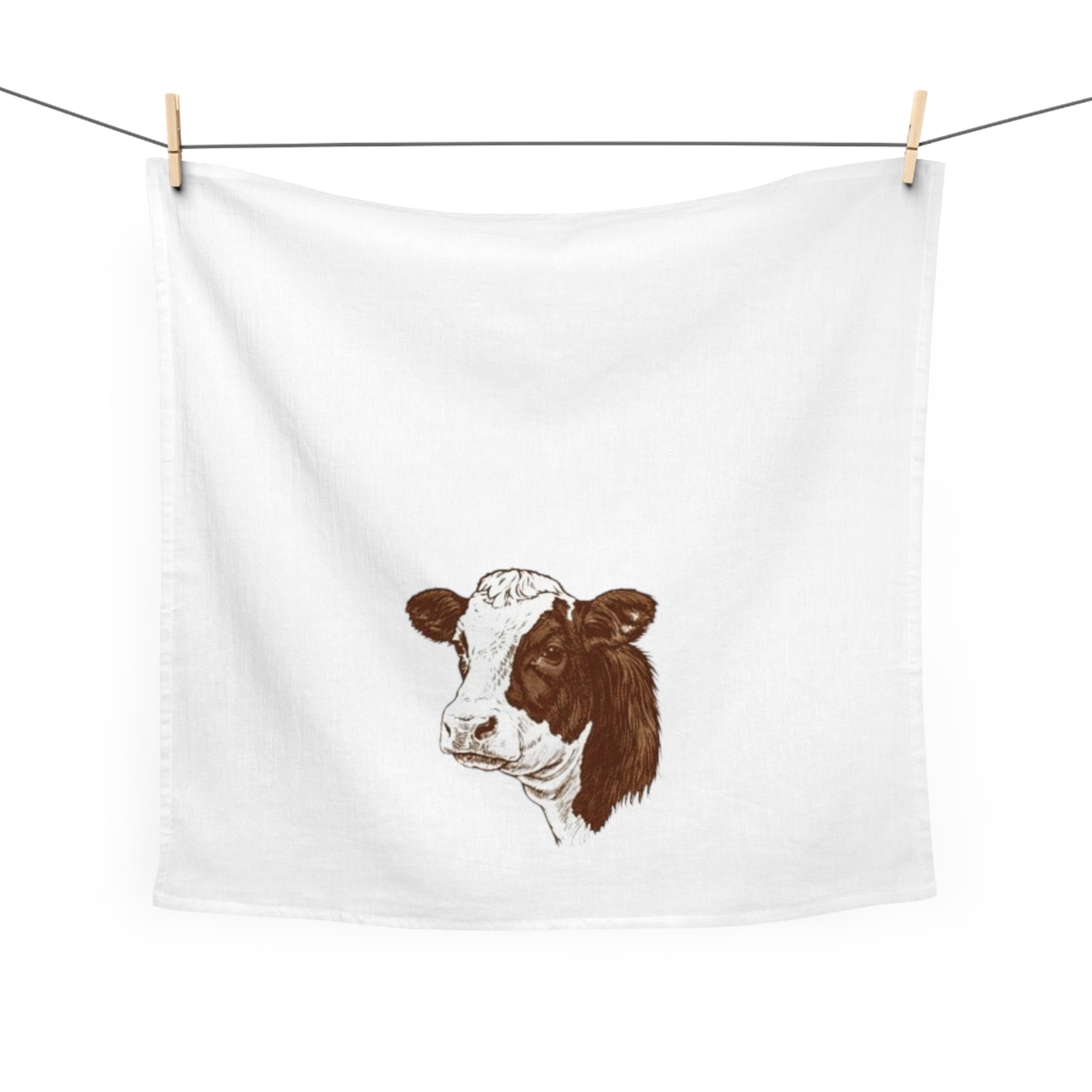 Cow Head Tea Towel — Rustic Farmhouse Kitchen Linen