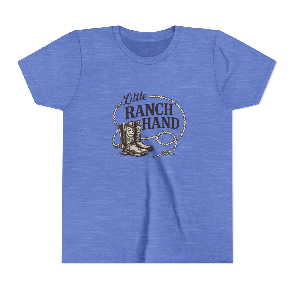 Youth Tee — "Little Ranch Hand" Cowboy Boots & Lasso Kids Shirt
