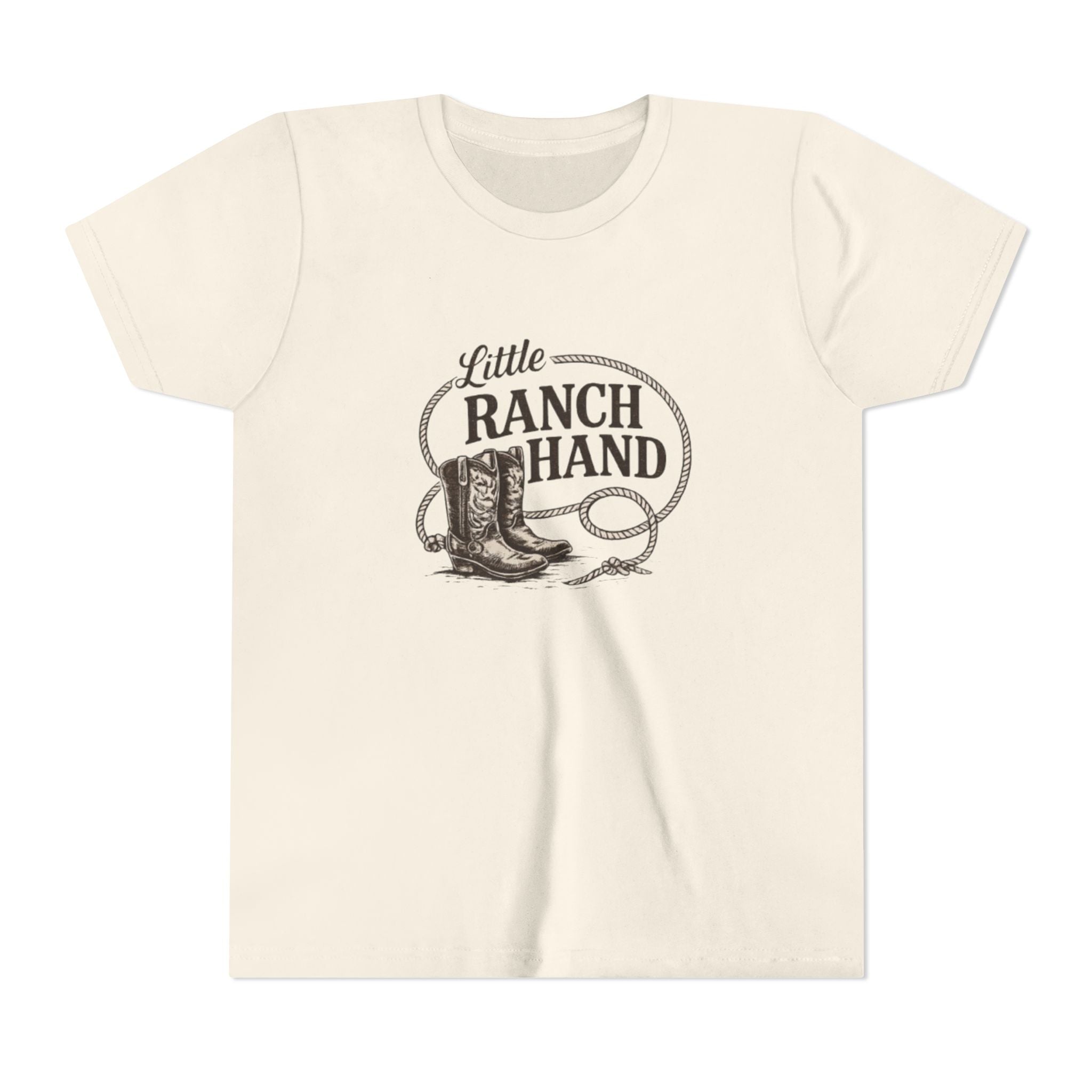 Youth Tee — "Little Ranch Hand" Cowboy Boots & Lasso Kids Shirt