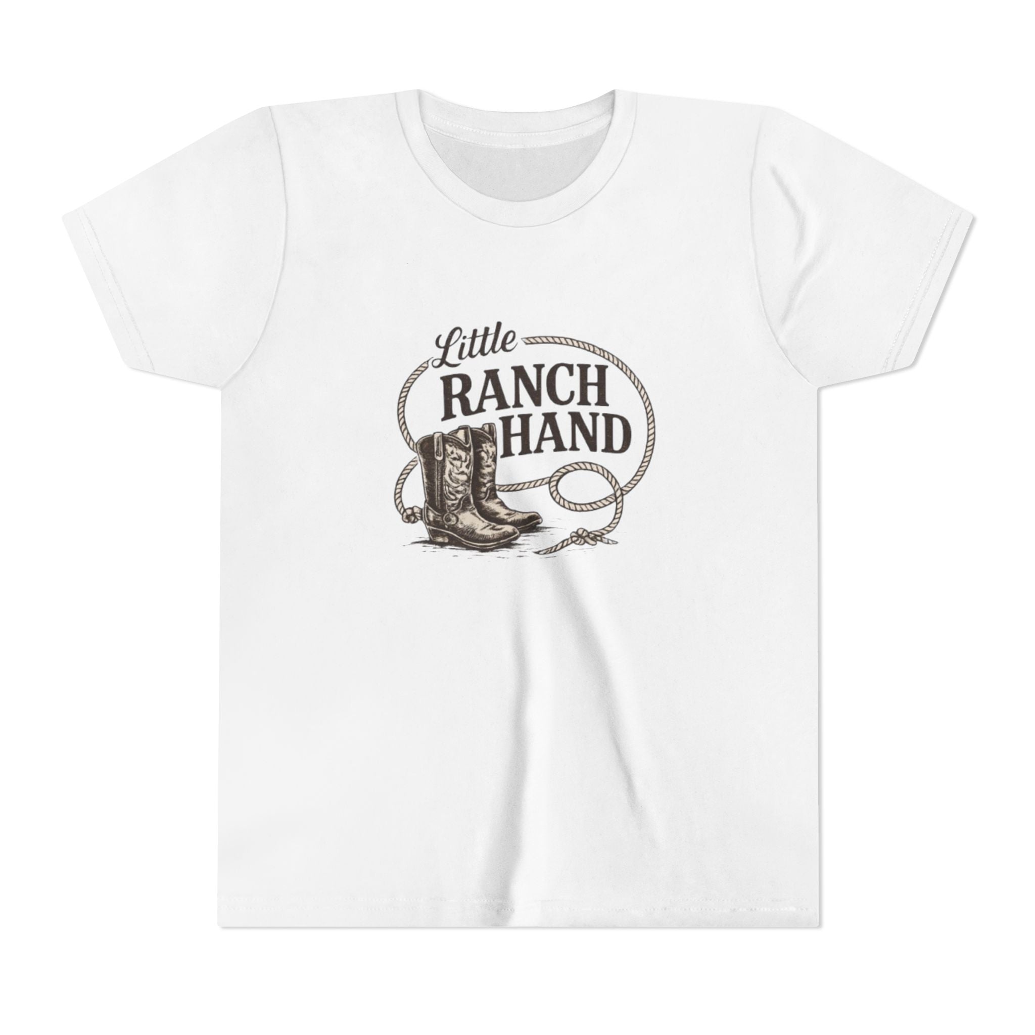Youth Tee — "Little Ranch Hand" Cowboy Boots & Lasso Kids Shirt