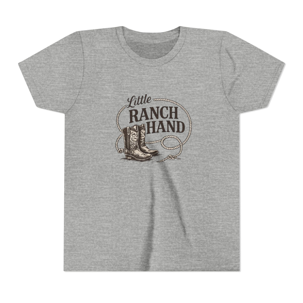 Youth Tee — "Little Ranch Hand" Cowboy Boots & Lasso Kids Shirt