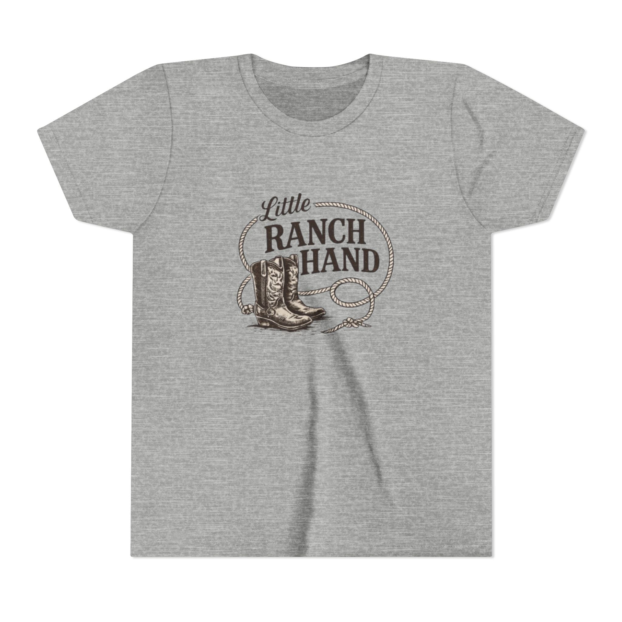 Youth Tee — "Little Ranch Hand" Cowboy Boots & Lasso Kids Shirt