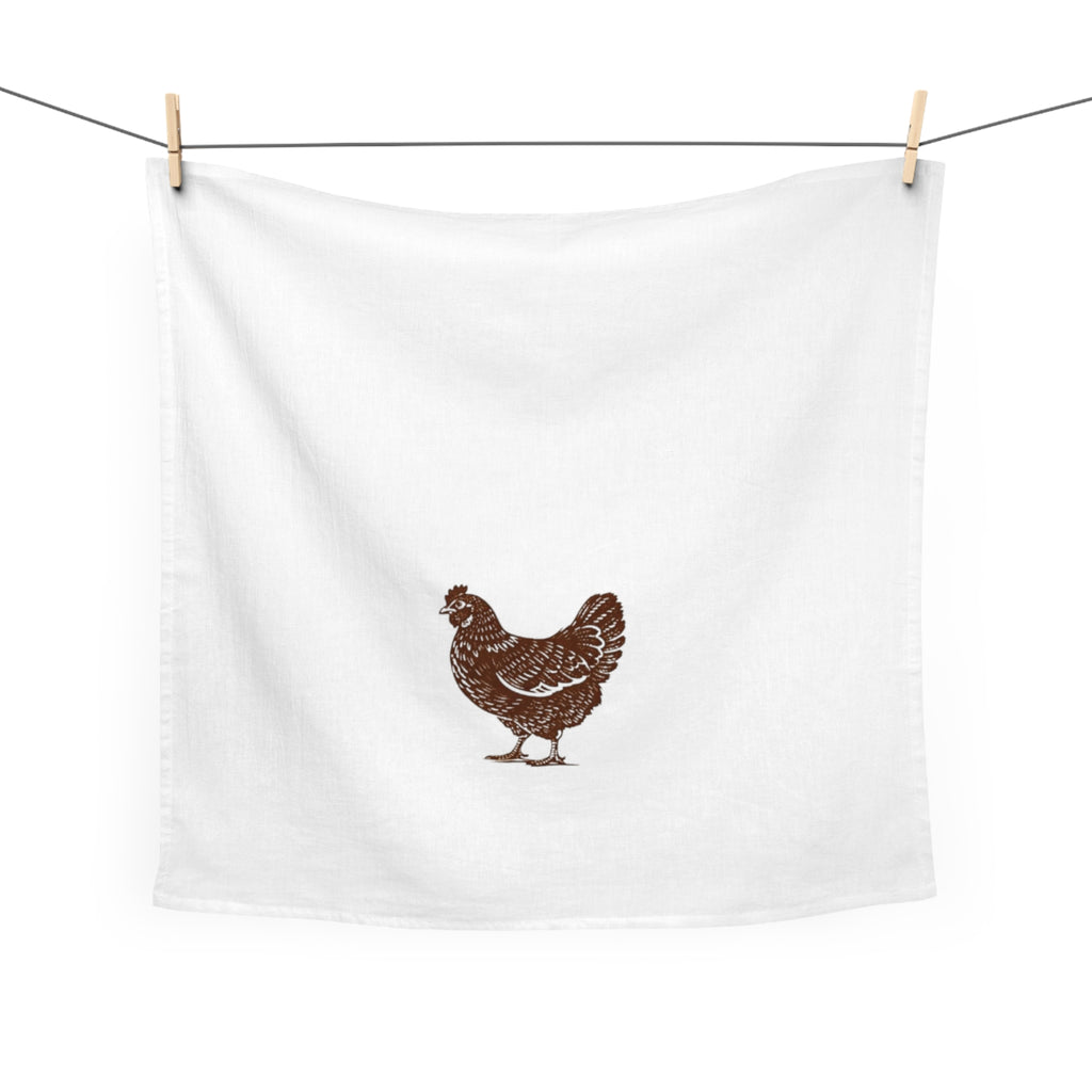 Chicken Kitchen Tea Towel - Rustic Hen Dish Towel Farmhouse Decor