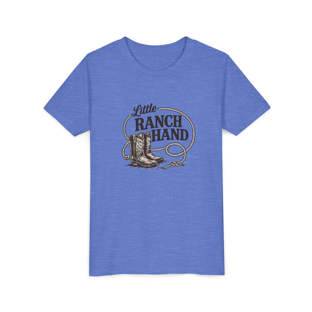 Youth Tee — "Little Ranch Hand" Cowboy Boots & Lasso Kids Shirt