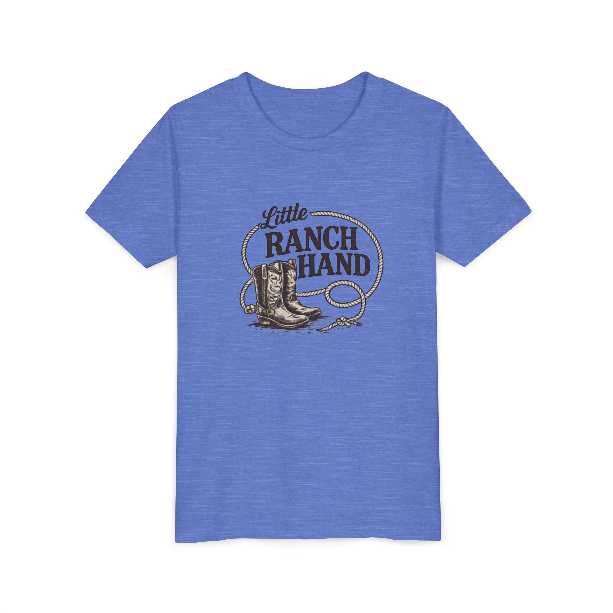 Youth Tee — "Little Ranch Hand" Cowboy Boots & Lasso Kids Shirt