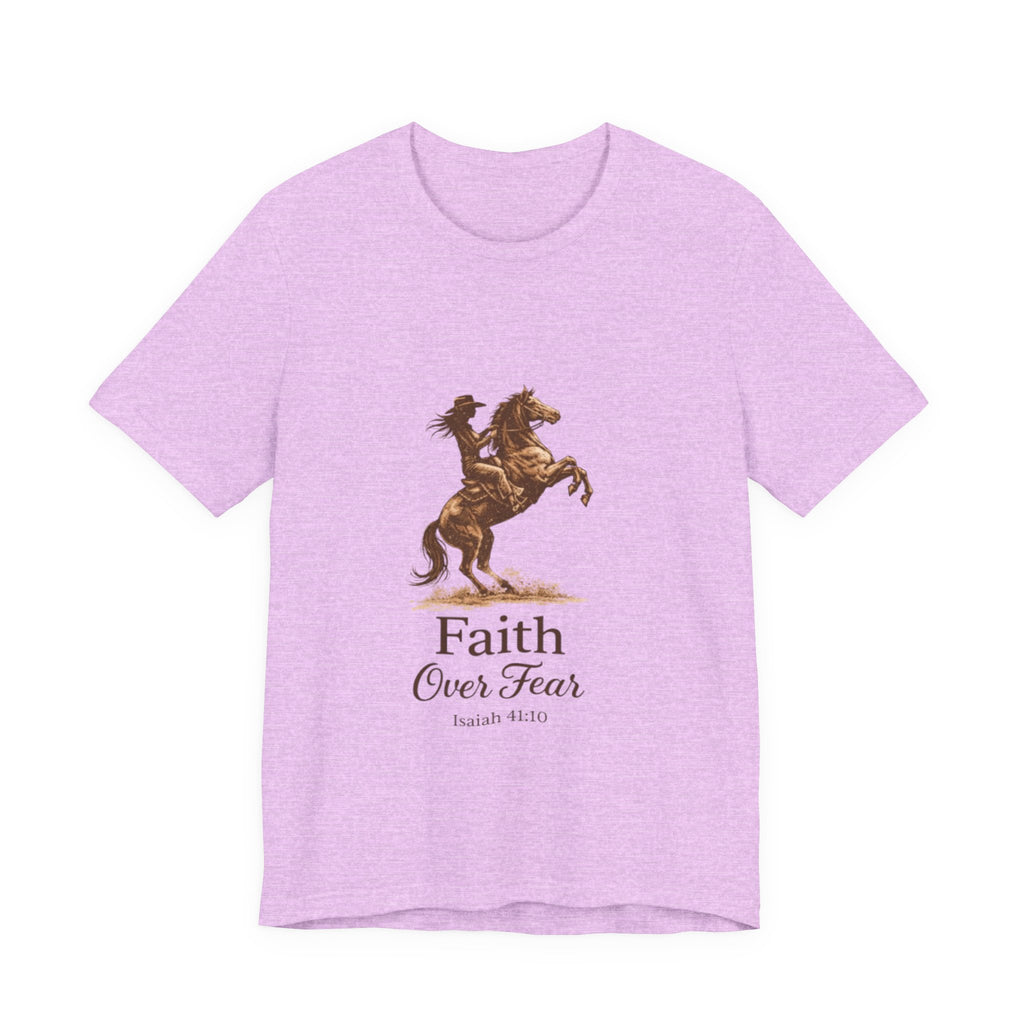 Faith Over Fear Horse T-Shirt — Inspirational Christian Tee (Isaiah 41:10)