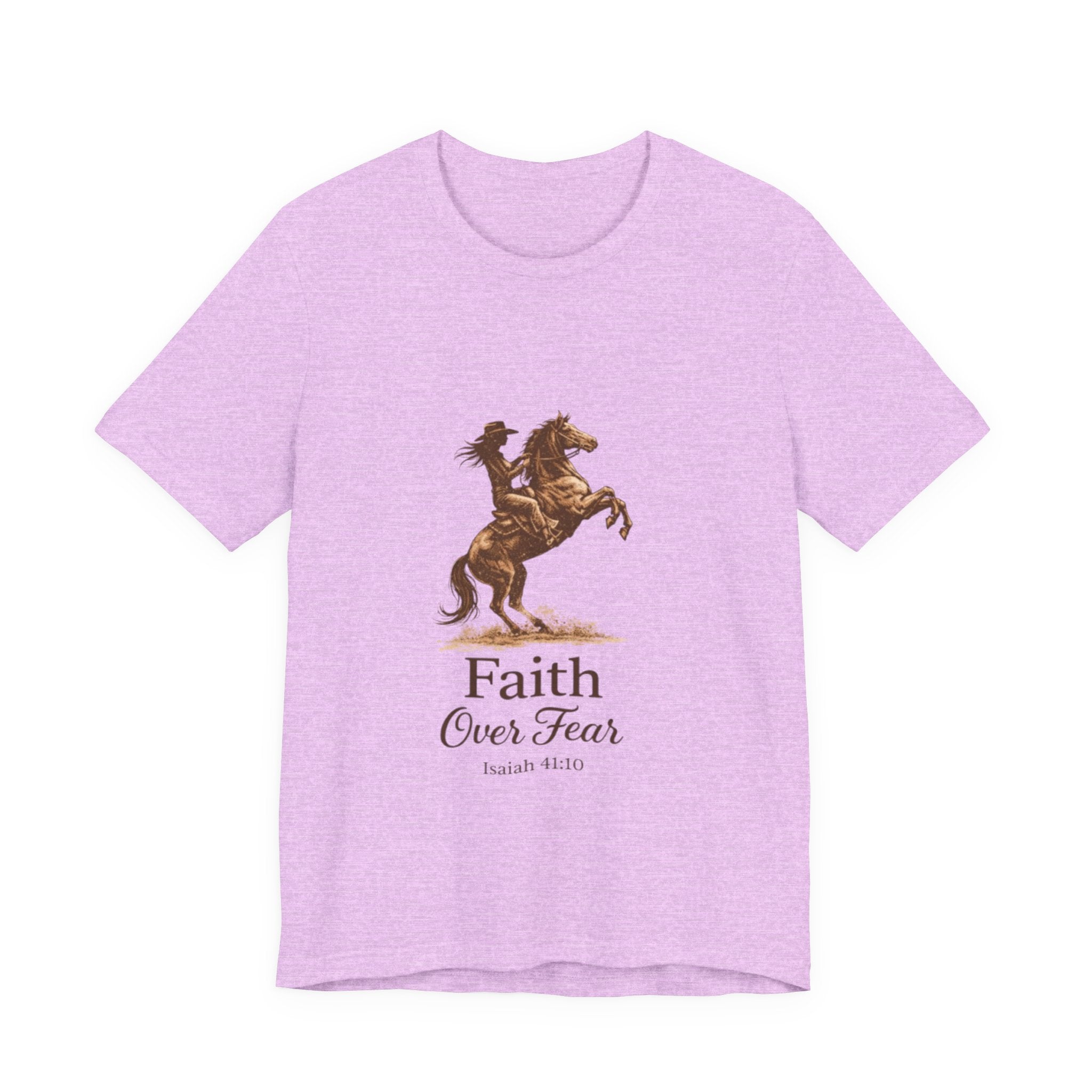 Faith Over Fear Horse T-Shirt — Inspirational Christian Tee (Isaiah 41:10)