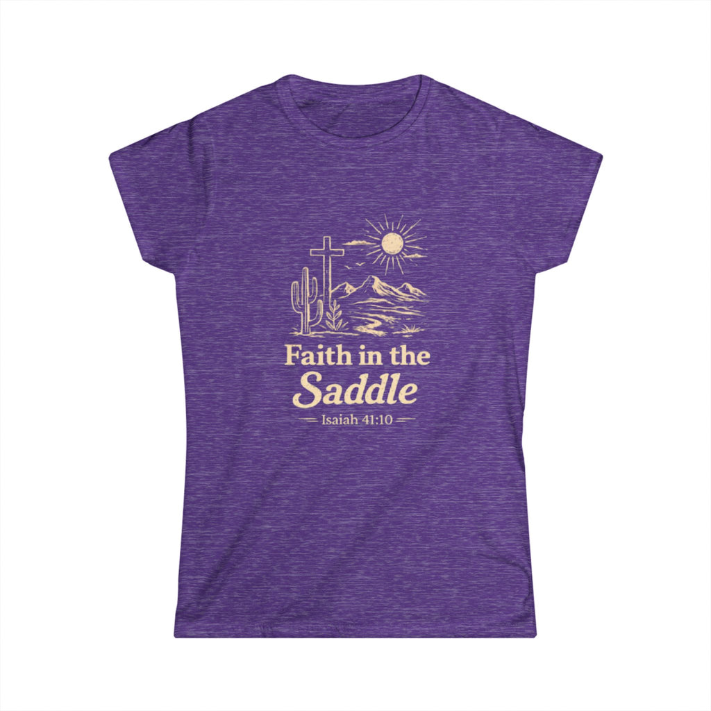 Faith in the Saddle Women's Tee — Isaiah 41:10 Western Christian T-Shirt